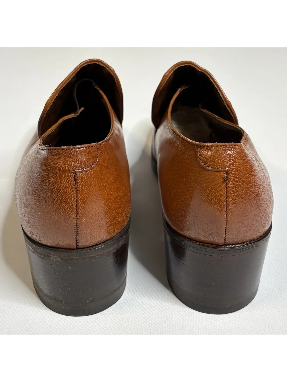 Vintage 1960s Florsheim Brown Apron Toe Slip-On Shoes